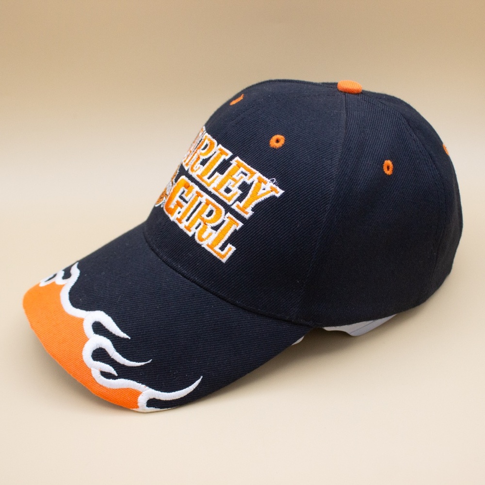 Harley Davidson Harley Girl And Flames Adjustable Baseball Cap Women's Size OSFM - Picture 2 of 6
